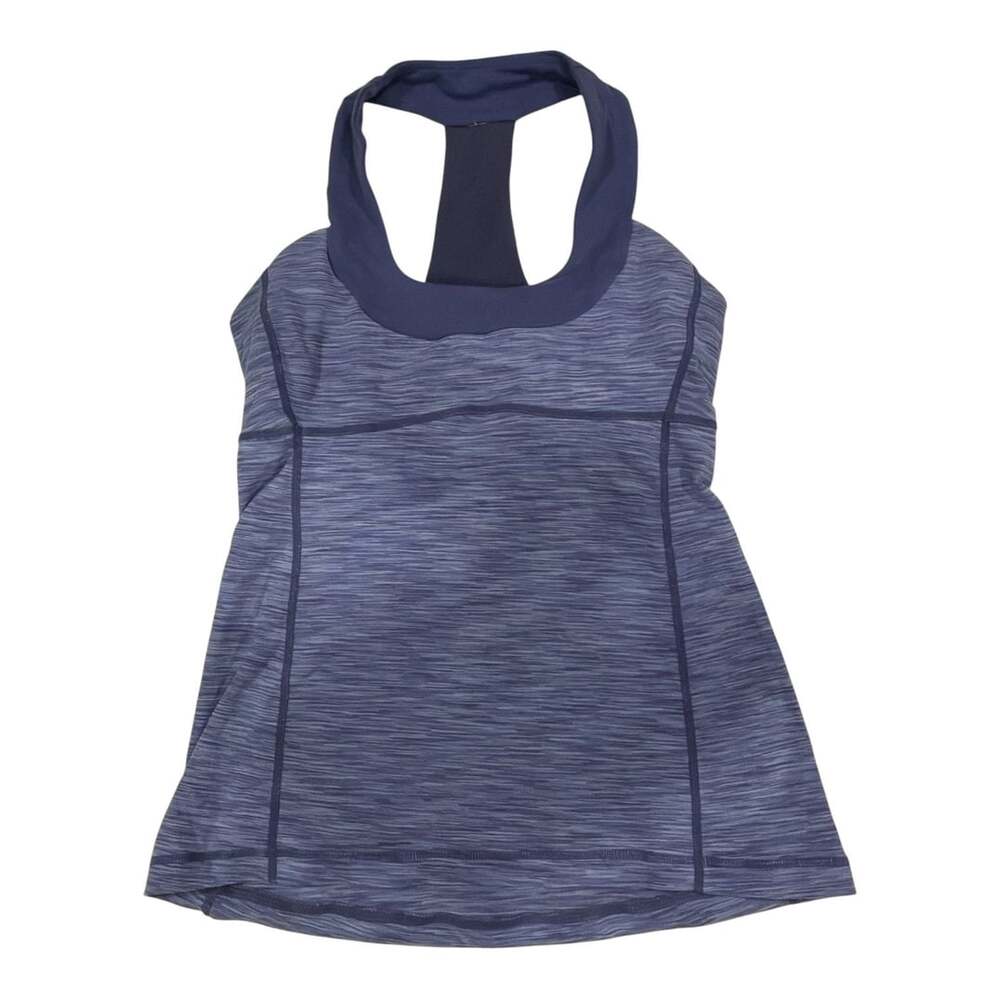 Lululemon Women’s Size 6 Blue Heathered Cowl Neck Racerback Tank Top